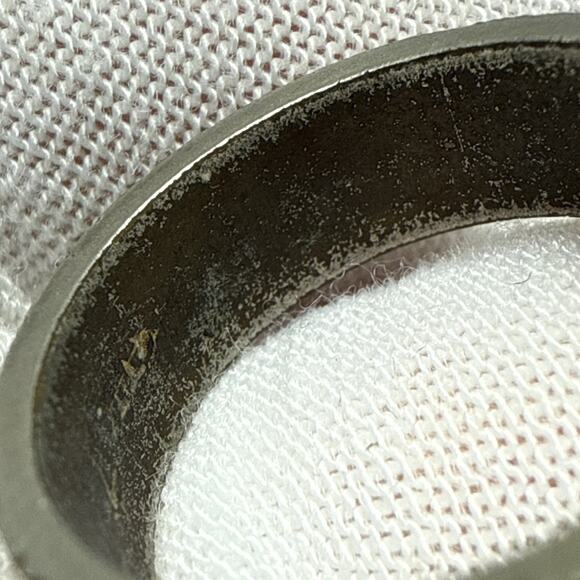 Vintage Uncas Cigar Band Ring Sz 7 Silver Gold Metal Ribbed As-Is - Picture 8 of 13